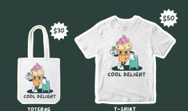 Green And White Illustrative Merchandise Mockup Instagram Post